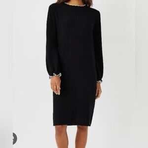ANNE TAYLOR TIPPED RIBBED SWEATER DRESS SIZE MEDIUM